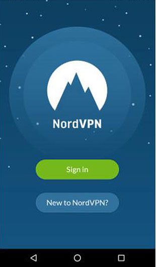 NordVPN interface