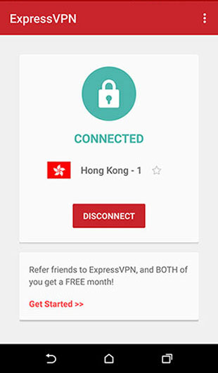 ExpressVPN interface